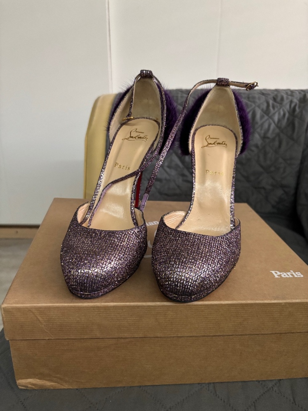 Christian Louboutin Crazy Fur D'Orsay Pumps